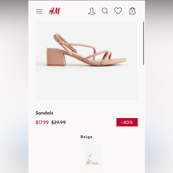 H&M BEIGE SANDALS FAUX LEATHER - Picture 5 of 13